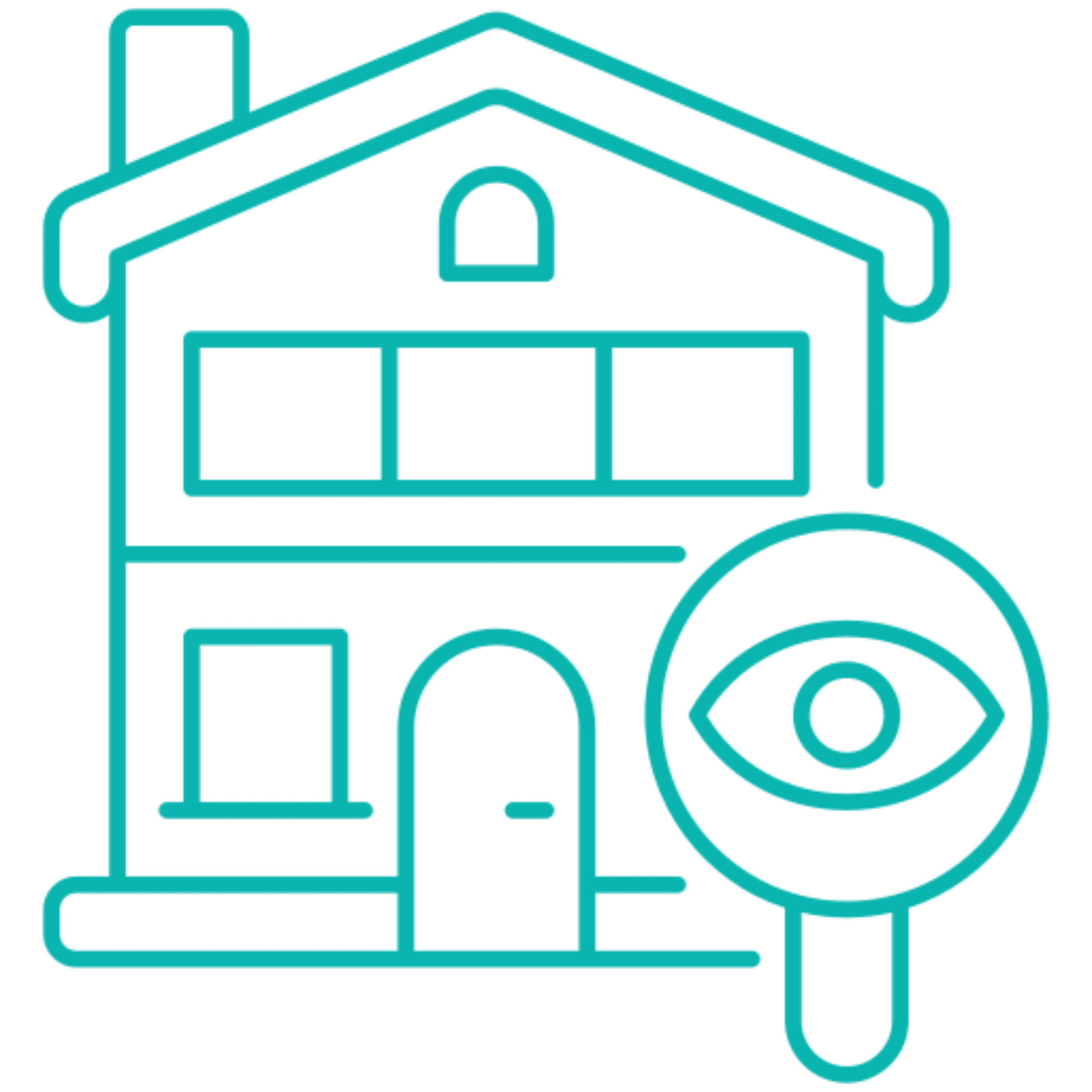 House with magnifying glass icon