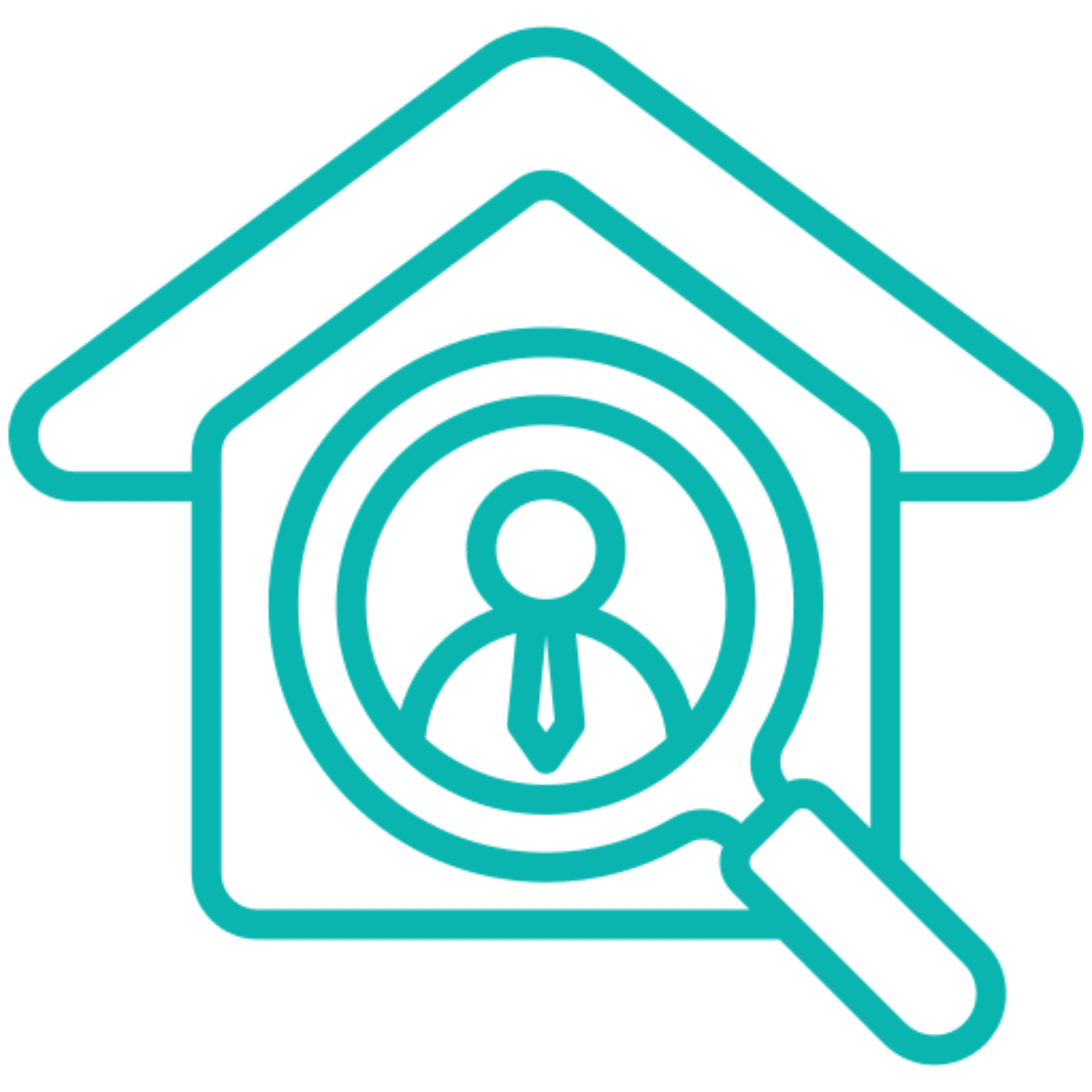 Person search inside house icon