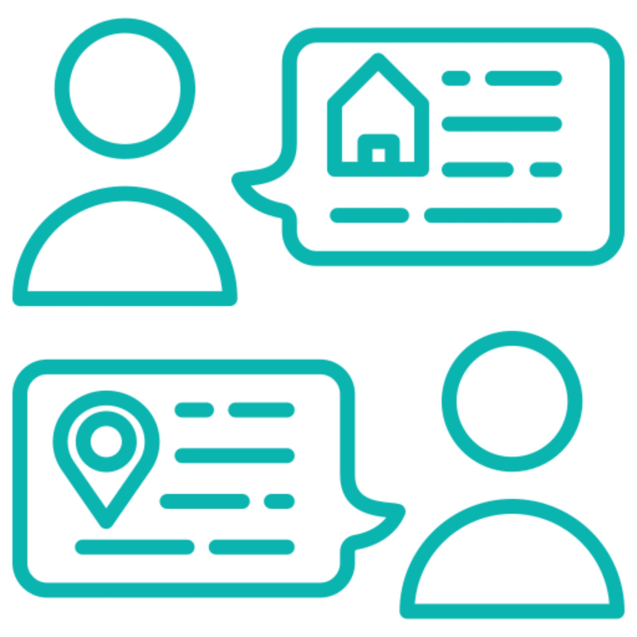 Chat bubbles with user symbols